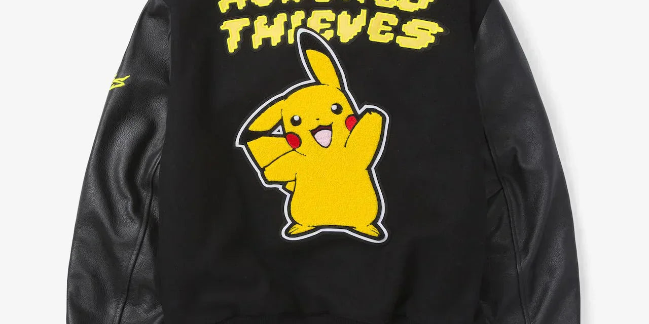 100 Thieves x Pokemon Pikachu Varsity by Goldenbear Sportswear