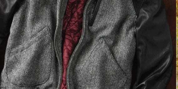 32 BAR BLUES HARRIS TWEED VARSITY JACKET