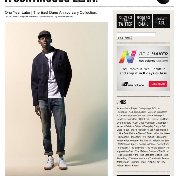 A CONTINUOUS LEAN EAST DANE ANNIVERSARY COLLECTION