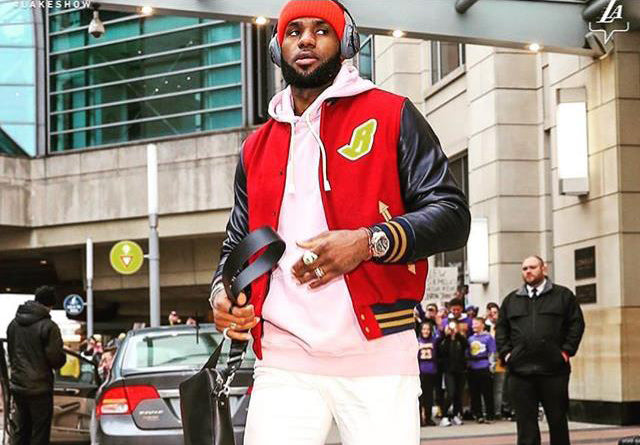 LeBron James wears Billionaire Boys Club X Golden Bear Sportswear 15 Year Anniversary Jacket
