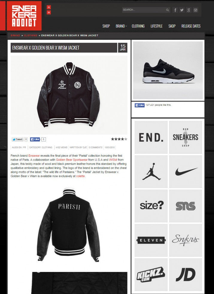 ENSWEAR X GOLDEN BEAR X WISM JACKET