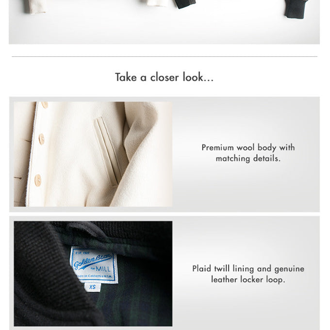 MILL MERCANTILE WOMEN’S VARSITY JACKET BY GOLDEN BEAR