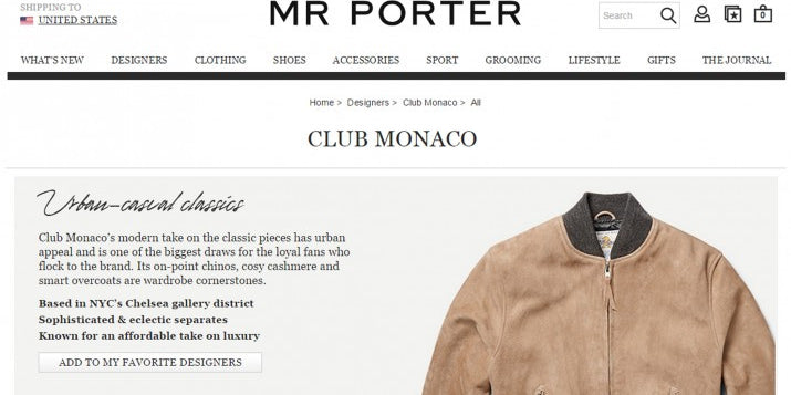 GOLDEN BEAR FOR CLUB MONACO (MR. PORTER)