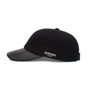 THE RAIDER - Black Melton Wool/Leather Cap