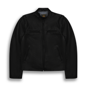 THE LODI - Black Horse Hide Leather Slim Fit - Golden Bear Sportswear 