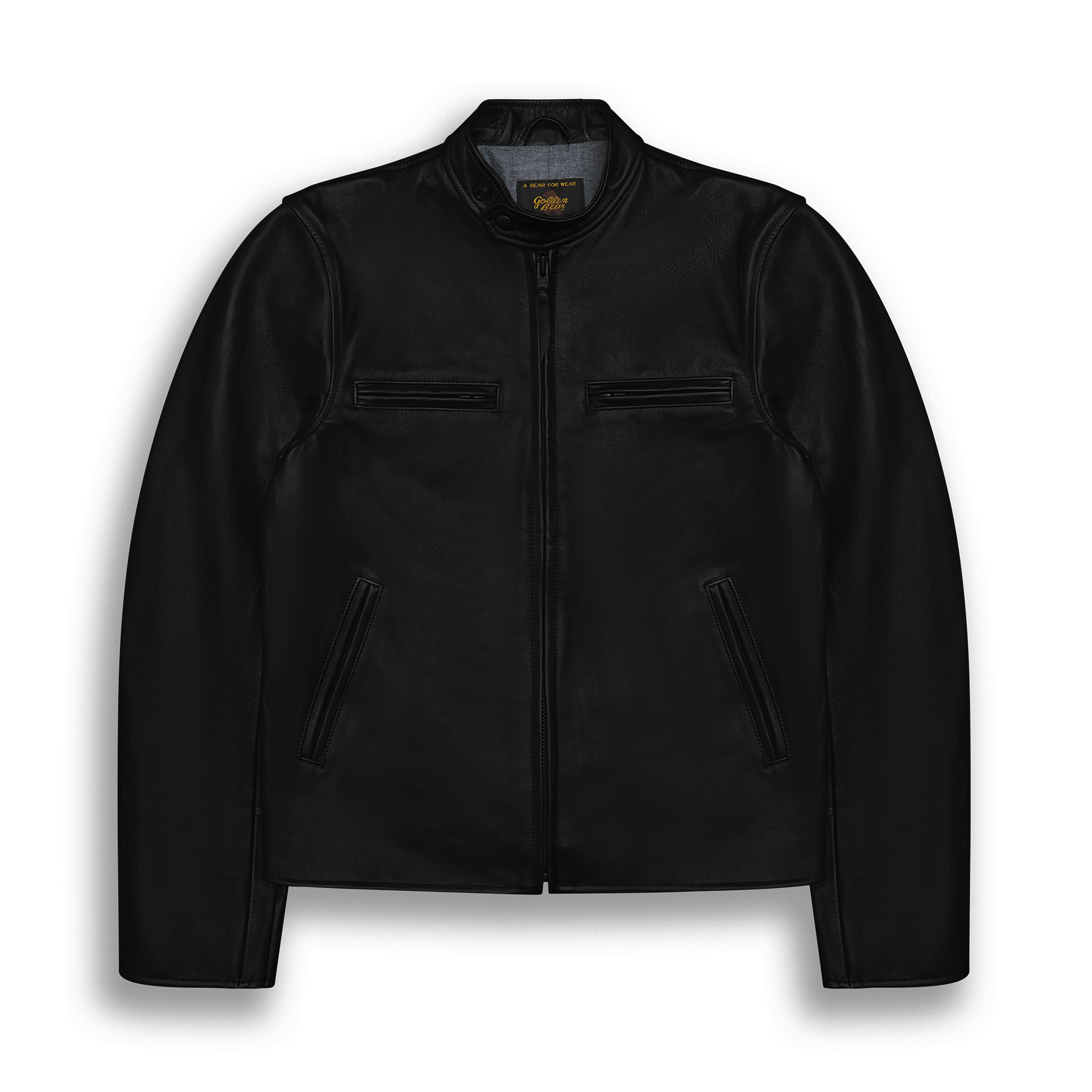 THE LODI - Black Leather Slim Fit - Golden Bear Sportswear 