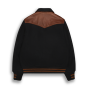 THE LOBOS - Western Varsity Jacket Black/Espresso Classic Fit