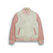 THE PINT SIZE - Natural Melton Wool/Pink Leather Kids Fit - Golden Bear Sportswear 