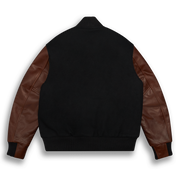 THE ALBANY - Black Melton Wool/Espresso Leather Classic Fit - Golden Bear Sportswear 