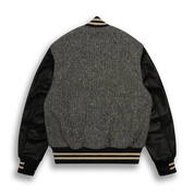 THE ALBANY - Black-Cream Herringbone Wool/Black Leather Classic Fit - Golden Bear Sportswear 