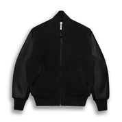 THE PLAYER - Black Melton Wool/Black Leather Classic Fit - Golden Bear Sportswear 