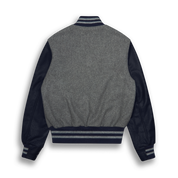 THE ALBANY - Grey Melton Wool/Navy Leather Contemporary Fit - Golden Bear Sportswear 