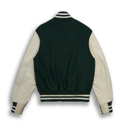 THE ALBANY - Forest Melton Wool/Stone Leather Contemporary Fit - Golden Bear Sportswear 