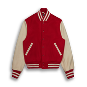 THE ALBANY - Red Melton Wool/Stone Leather Contemporary Fit - Golden Bear Sportswear 