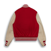 THE ALBANY - Red Melton Wool/Stone Leather Contemporary Fit - Golden Bear Sportswear 